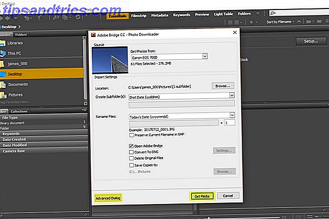 adobe bridge obtenir des photos windows