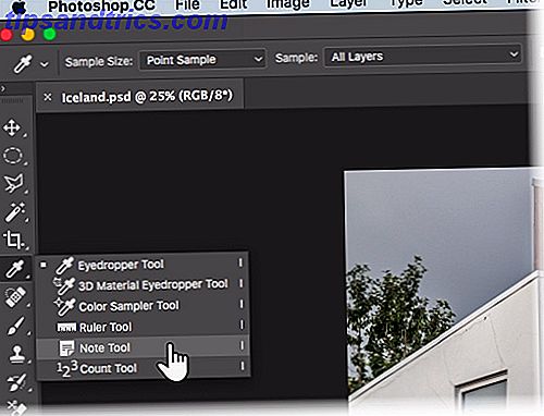 Photoshop CC 2018 - Öffnen Sie das Notes-Tool