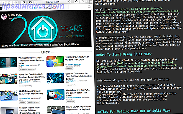 El Capitans splittede visning virker ubrugelig, indtil du rent faktisk bruger den