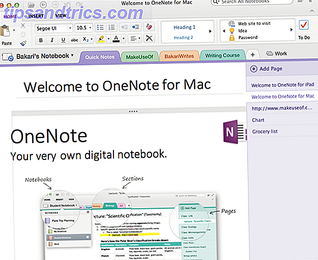 OneNote interface