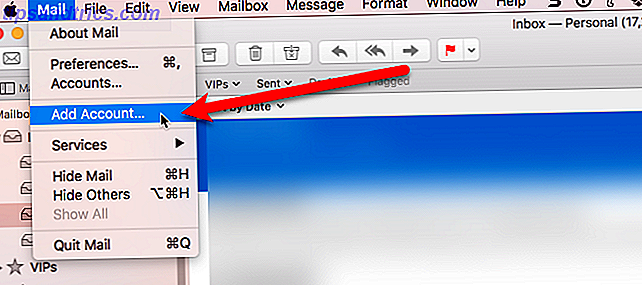 Wählen Sie Konto hinzufügen mac