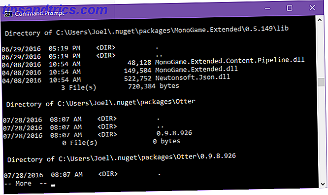 Output del prompt dei comandi impaginato